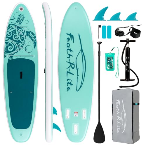 Stand Up Paddle Surfboard, Sup Hinchable, Blow Up Paddleboard para Adultos y jóvenes (Verde Hielo)