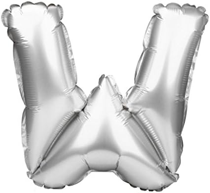 FIRERO A to Z Letters Foil Balloons Party Balloon Silver color,16 inch (Letter W)
