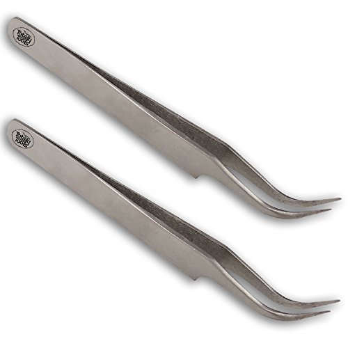 Beading Tweezers for Jewelry Making, Set of 2 Totally Tools Bent Curved