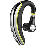 【NEW】Bluetooth Headset V4.1,Candeo Wireless Business Earpiece Trucker In-Ear Earbuds Headphones with Noise Reduction Mute Switch,Hands Free w/Mic for Office/Business/Workout/Driver/Trucker-Yellow