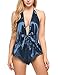 Avidlove Women Lingerie One Piece Teddy Deep V Jumpsuit Halter Bodysuit Bow Dec Nightwear Lace Outfit Sleepwear Pajamas, Blue, XX-Large