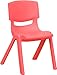 Flash Furniture Red Plastic Stack Chair table, Set of 1