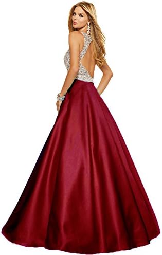 Women's Sparkly Crystal Beading Prom Dresses Long 2017 Sexy Open Back Party Ball Gown Scoop Bridesmaid Dresses XYB111