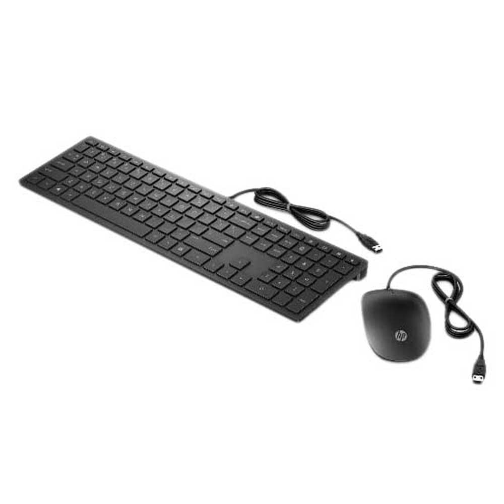 HP Pavilion 400 Black Slim Wired USB Keyboard & Mouse Combo