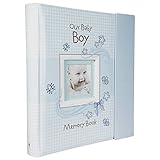 Christian Art Gifts Boy Baby Book of Memories Blue Keepsake Photo Album | Our Baby Boy Memory Book Baby Book with Bible Verses, The First Year by 