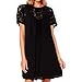 vanberfia Women's Lace Short Sleeve Loose Casual Chiffon Dress (L, 7880)