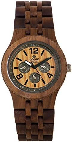 Tense Adventure Vernon Triple Dial Multifunction Walnut Wood Jumbo Watch J5203W