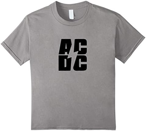 unisex-child Cool T-shirt featuring the war between Ac and Dc power 6 Slate