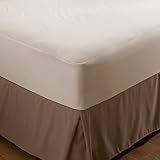 Aller-Ease Naturals Organic Cotton Allergy Protection Fitted Mattress Protector, Queen, White