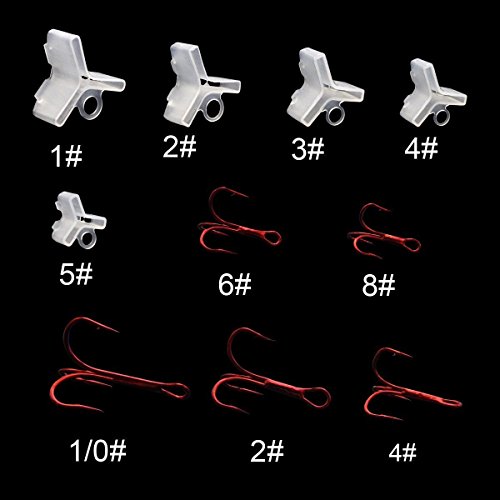 Milepet Klassische Drillingshaken-Set, Hartstahl, Standardstärke, Angelhaken mit Angelausrüstungsbox, 2#, 4#, 6#, 8#, 10… – Bild 6