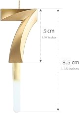 Polly Online 3D Gold Birthday Number Candles Set 0-9 for Cakes view 2