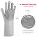 NIROLLE Reusable Silicone Dishwashing Gloves, Pair of Rubber Scrubbing Gloves for Dishes, Wash Cleaning Gloves with Sponge Scrubbers for Washing Kitchen, Bathroom, Car and More (Gray)