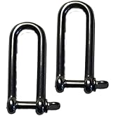 US Stainless 2 Pieces Stainless Steel 316 Long D Shackle 5/32" (4mm) Marine Grade Dee