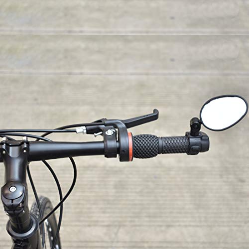 ELCYCO Bike Rearview Mirrors Adjustable & Rotatable Handlebar End Mount Convex Glass Mirror Easy Install