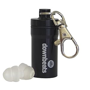 Image of DownBeats Reusable High Fidelity Hearing Protection: Ear Plugs for Concerts, Music, and Musicians (Clear Ear Plugs, Black Case)