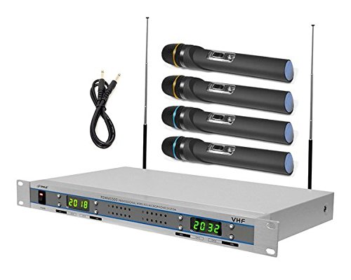 Pyle PDWM5500 VHF Wireless Microphone System with 4 Microphones