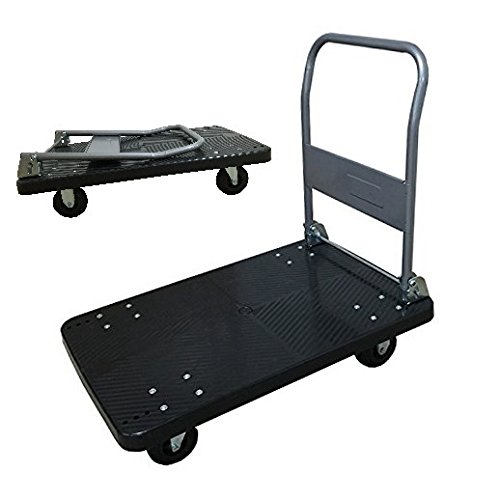 軽量台車 手押し台車 黒 大 300ｋｇ 業務用台車 折りたたみ式台車 軽量 静音