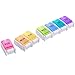 DANYING Detachable Large 7 Day Pill Organizer, Push Button Daily Pill Box, Weekly Pill Case, Rainbow Pill Container, Vitamin Case