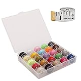 YCHY Sewing Kit Bobbins and Sewing Thread with Case and Soft Measuring Tape for Brother Singer Babylock Janome Kenmore (Assorted Colors)