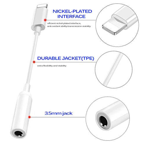 iPhone Headphone Adapter, Compatible with iPhone X/Xs/Xs Max/XR/8/8Plus /7/7Plus Adapter