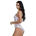 FEESHOW Women's Metallic Camisole Dance Leotard Bodysuit One Piece Swimsuit Silver Small