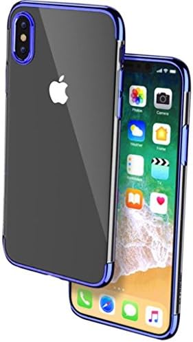 iPhone X Case Luxury Plated TPU Shinning Plating Design Shock Absorption Protective Cover Scratch Resist Wireless Charging Support Transparent Thin Ultra Slim