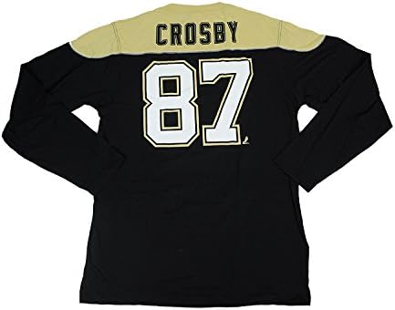 Sidney Crosby Penguins Reebok Men's Black/Gold Shootout Long Sleeve T-Shirt -Large