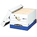 Bankers Box PRESTO Heavy-Duty Storage Boxes with Ergonomic Handles, Instant Assembly, Lift-Off Lid, Letter/Legal, Case of 12 (0063601)