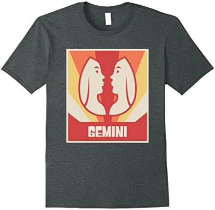 Mens Vintage Astrological Sign - GEMINI T-Shirt Large Dark Heather
