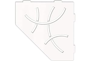 Schluter Pentagonal Corner Shelf for Tiled Walls - Curve Design, Aluminum Material, Matte White Finish, 3/32” Thick Anchoring Tabs - SES2D6MBW