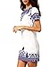 Floerns Women's Floral Print Short Sleeve Casual Top Shirt Dress White-1 L
