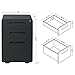 DEVAISE 3-Drawer Mobile File Cabinet with Anti-tilt Mechanism,Legal/Letter Size,Black