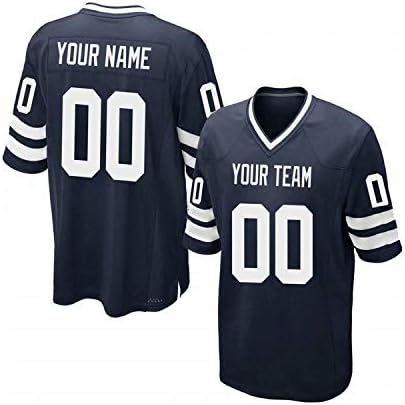 Men’s Custom Football Jersey Custom Your Own/Team Mesh Jerseys Embroidered Name Numbers American Football Black Jersey