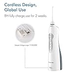 Water Flosser, Electric Cordless & Rechargeable Portable Oral Irrigator With 3 Modes & 4 Jet Tips, IPX7 Waterproof for Kids and People with Braces