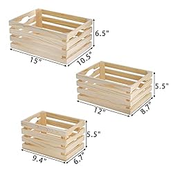 ZENFUN 3 Pack Wooden Nesting Crates with