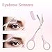 Eyebrow Razor 3 PCS, Eyebrow Comb Scissor & Tweezers Set for Eyebrow Grooming Foldable Trimmer Kit (5 Count in 1 Pack)