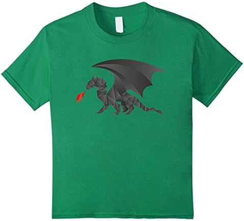 Kids Origami Dragon Shirt - Paper Dragon Shirt 12 Kelly Green