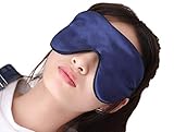 Extra Soft Silk Sleep Mask & Eye Blindfold New Design - Comfortable, Larger, Lightweight, Longer Adjustable Strap, Deeper Nose Baffle & Bigger Eye Patches to Block Light by Expedis for Men & Women