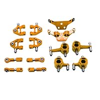 Eve.Ruan Metal Full Set Upgrade for 1/28 Wltoys P929 P939 K979 K989 K999 K969 RC Car Part, Removable/Replaceable Upgrade Metal Part for RC Car, Make Your RC Car More Cool and Attractive (Gold)