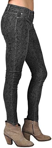 Tractr Womens High Fashion Pattern Design Gray Skinny Jeans