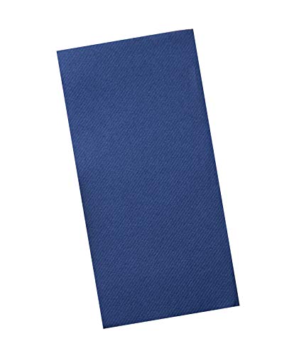 Moyes Home Feel-Linen Air Laid Guest Napkins-Folded Size is 8x4 inches,Durable Cloth-Like-Pack of 50 Disposable Like Soft & Comfortable Perfect Dinner Napkins for Kitchen,Parties,Weddings (Navy)