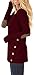 Women's Long Sleeve Casual Tunics Blouse Button Decor Loose Tunics T-Shirt Tops Wine Red X-Large