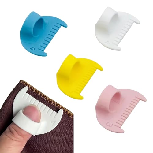 4PCS 3mm/4mm Edge Stitch Lock Sewing Gauge – Thumb Guide Ruler for Precise Hemming, Quilting & Fabric Stitching, Lightweight DIY Sewing Tool Kit.(3mm/4mm)