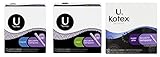 U by Kotex Security Tampons Variety Pack, Regular, Super and Super Plus, 18 Count Each (Bundle: 3 Boxes)