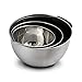 Stainless Steel Mixing Bowls for Kitchen, Cooking and Baking. 1QT, 2.5QT, 4.5QT, Black Handle & Spout, Free Ebook