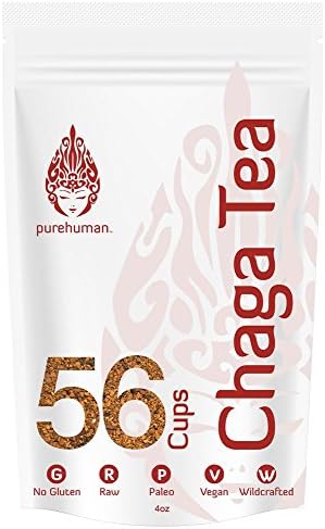 100% Wild Harvested, American Chaga Mushroom Detox Tea - Immune Boosting, Anti-aging and Wellness Superfood by Pure Human