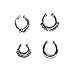 Aoyoho 21Pcs Fake Septum Clicker Nose Ring Rhinestone Non Piercing Hanger Clip Body Jewelry (Silver)