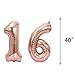 16th Birthday Decorations Party Supplies,16th Birthday Balloons Rose Gold,Number 16 Mylar Balloon,Latex Balloon Decoration,Great Sweet 16th Birthday Gifts for Girls,Photo Props