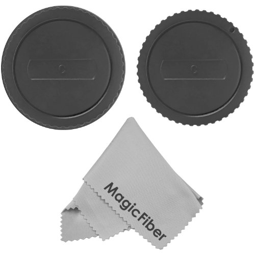 Altura Photo Camera Body Cover Cap and Rear Lens Cap for CANON EF Lens System in the Rebel T5i T4i T3i T3 T2i T1i SL1, EOS 700D 650D 600D 550D 500D 1100D 100D DSLR Cameras + MagicFiber Microfiber Lens Cleaning Cloth