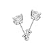14k White Gold Princess Square Solitaire Basket Set Stud Earrings with Screw Back - 5 Different Size Available